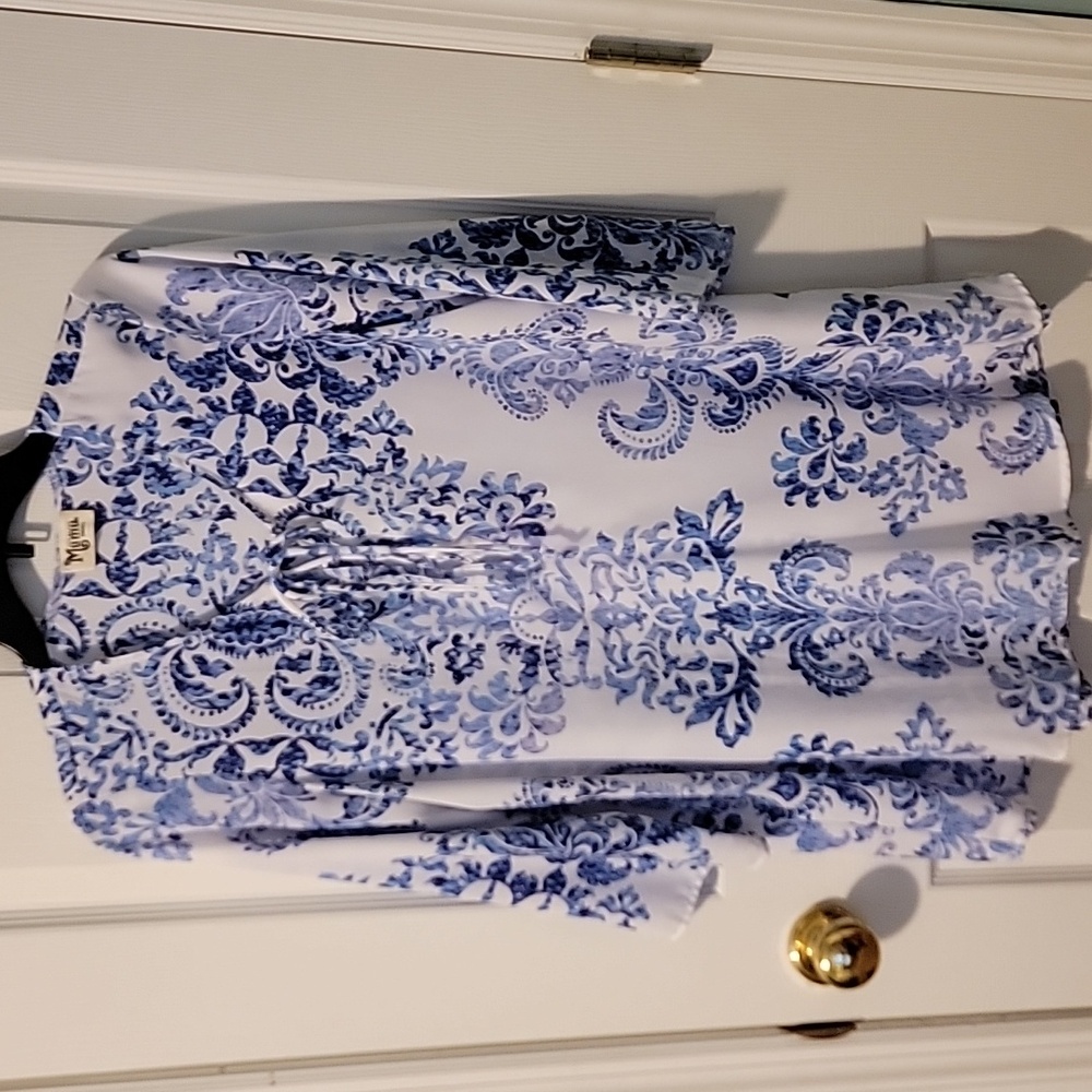 Show Me Your MuMu Blue and White Mini Dress - Picture 3 of 9